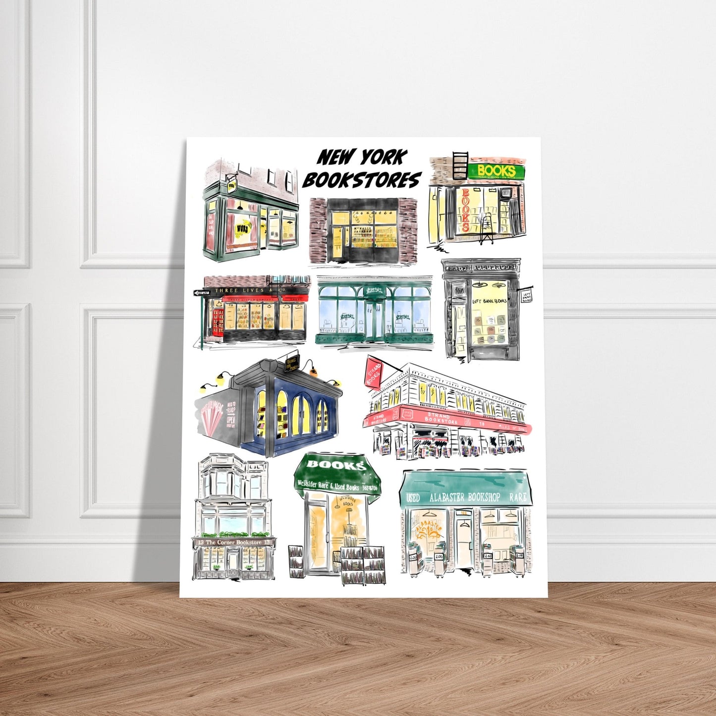 New York City Bookstore Art - JenScribblesNY