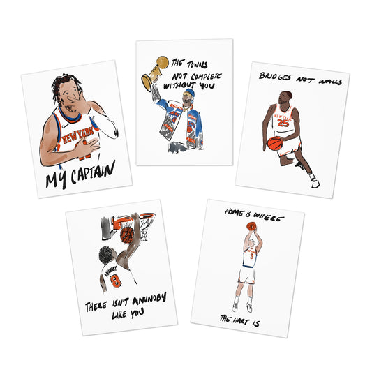Knicks Starting 5 Greeting CardsPack