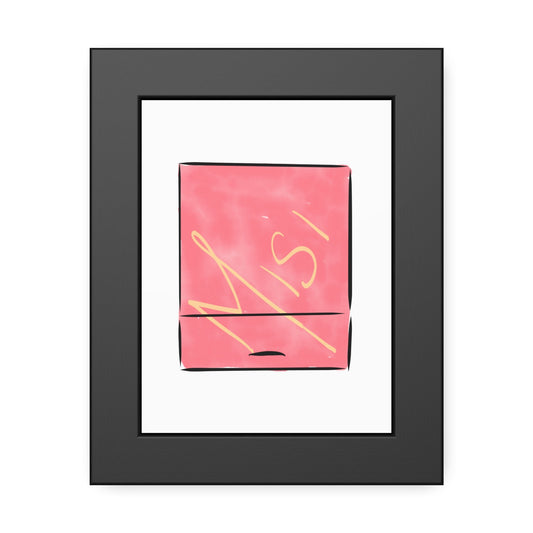 Copy of Framed Lilia Matchbook Art for fiance restaurant art print for anniversary gift - JenScribblesNY