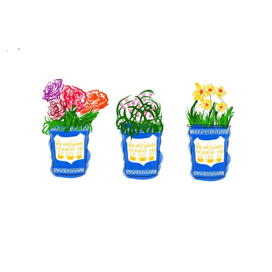 Flowers in NYC coffee cup - JenScribblesNY