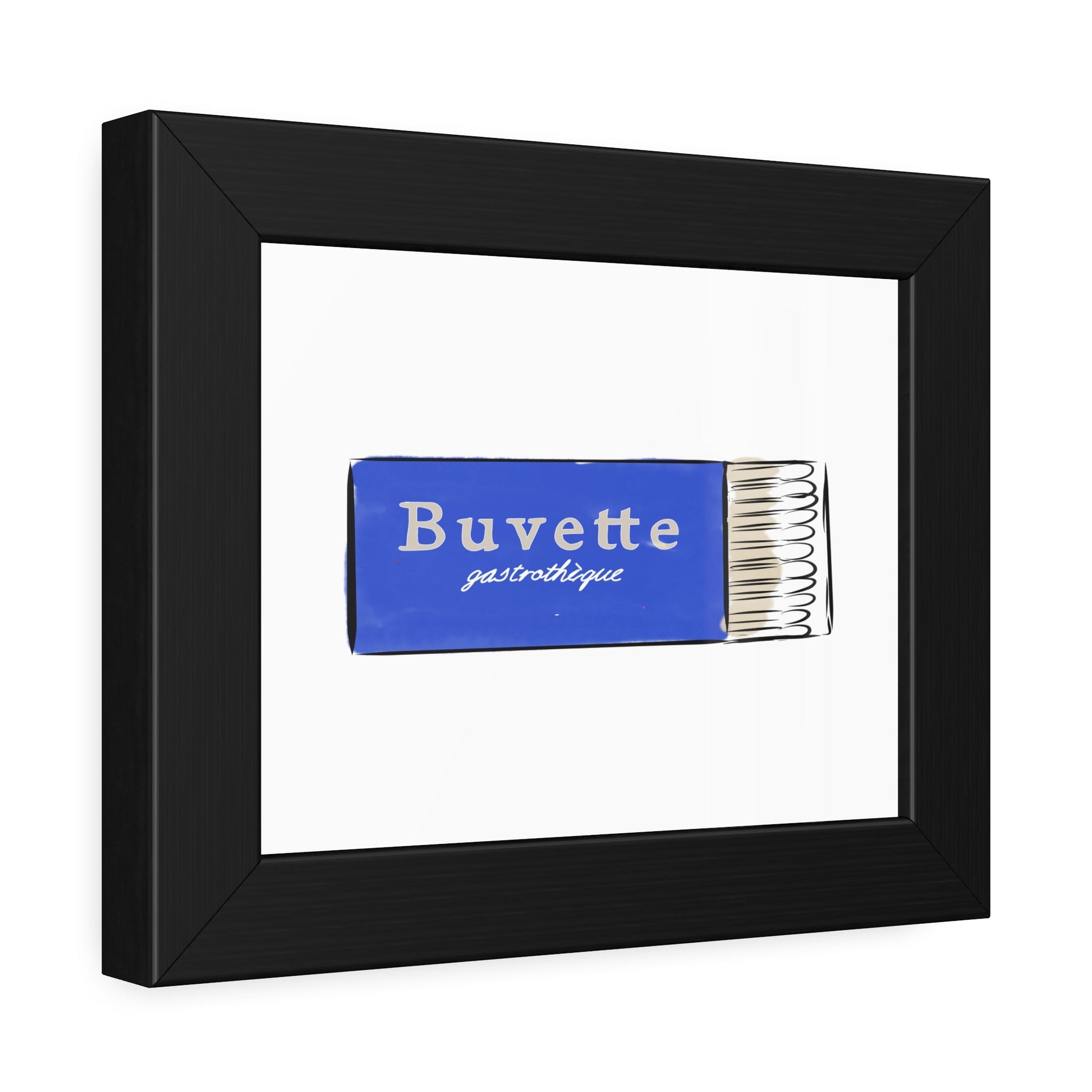 Framed Buvette Matchbook Art for fiance restaurant art print for anniversary gift - JenScribblesNY