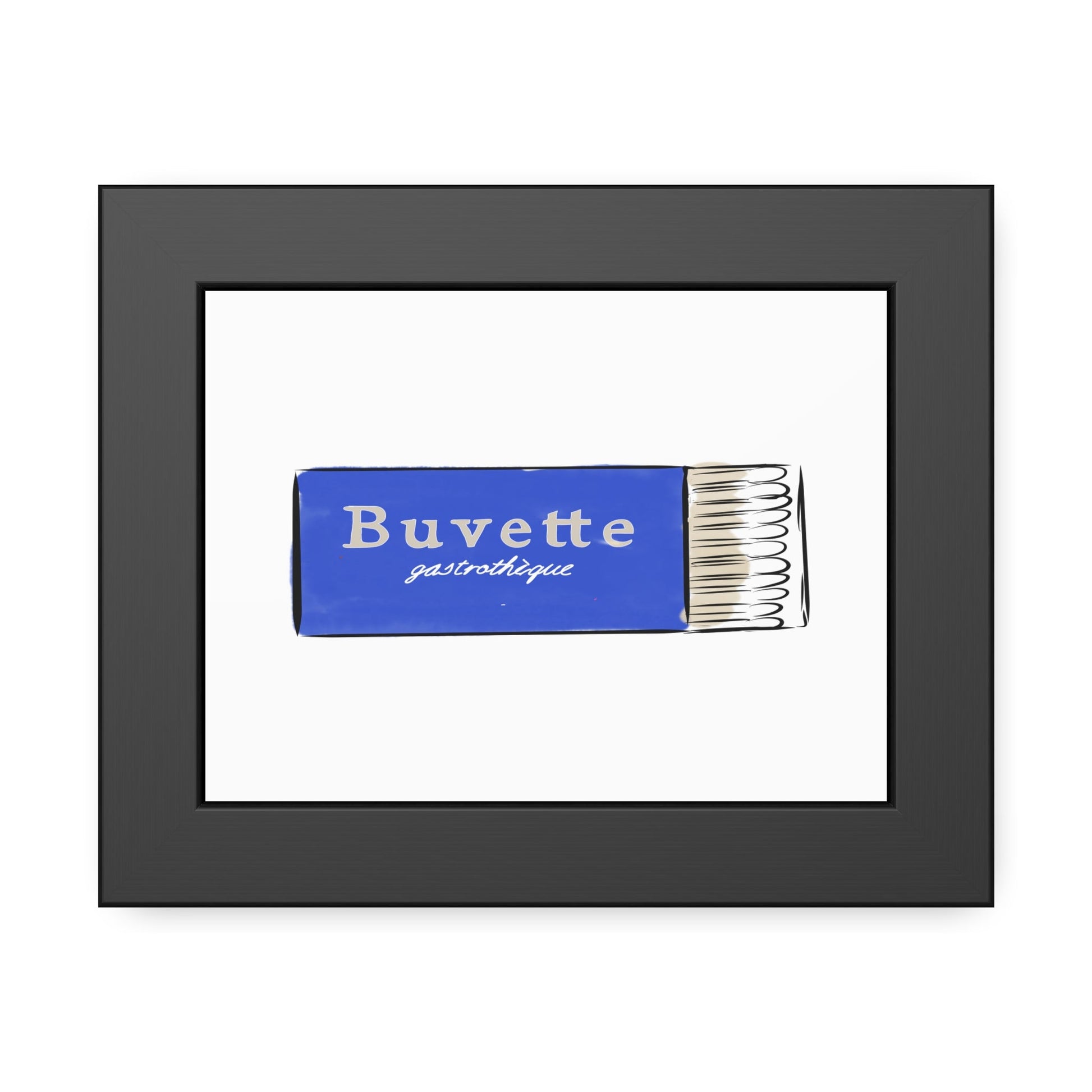 Framed Buvette Matchbook Art for fiance restaurant art print for anniversary gift - JenScribblesNY