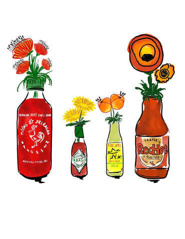 Hot Sauce x Flowers - JenScribblesNY