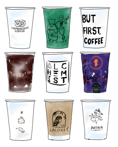 Los Angeles Coffee Cups - JenScribblesNY