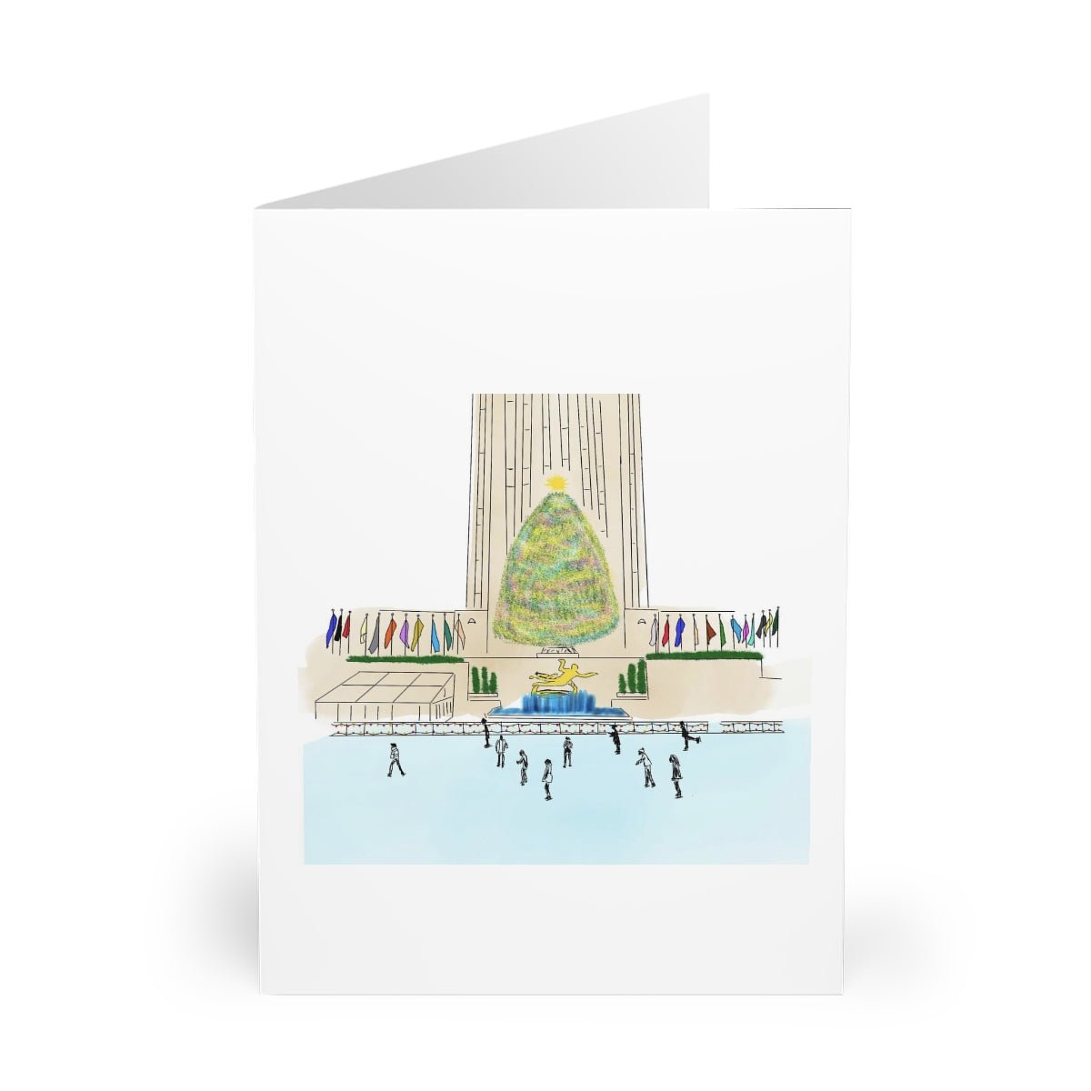 Rockefeller Tree Christmas Card - JenScribblesNY